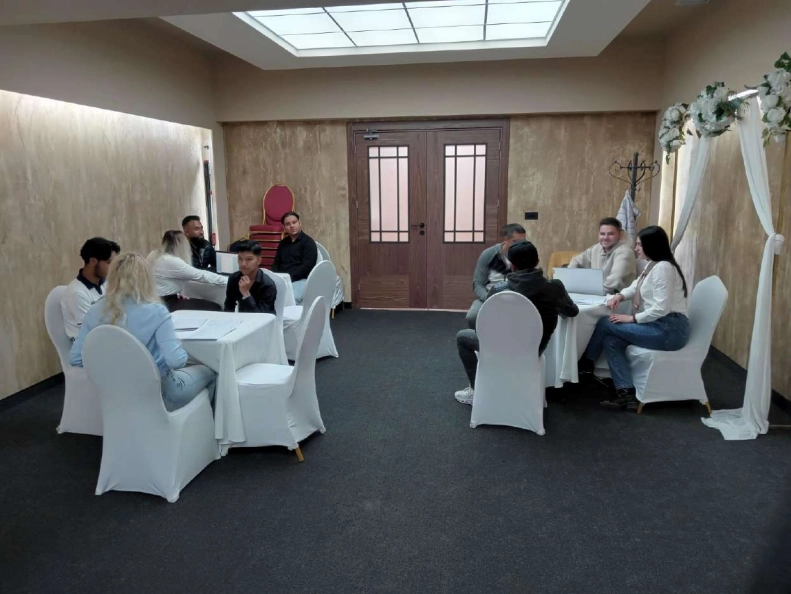 Young people taking part in a THRIVE workshop session in North Macedonia