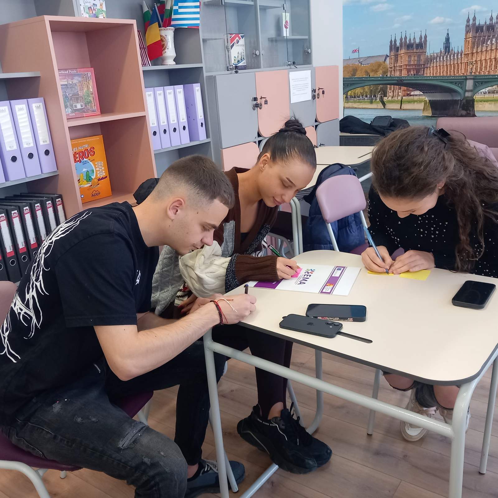 Participants completing a practical group activity during the training in Sliven